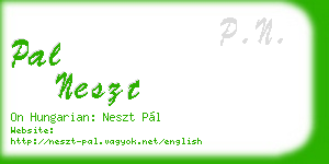 pal neszt business card